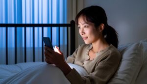 寝ながらスマホ1