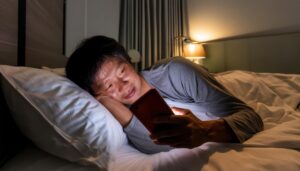 寝ながらスマホ10