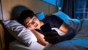 寝ながらスマホ14