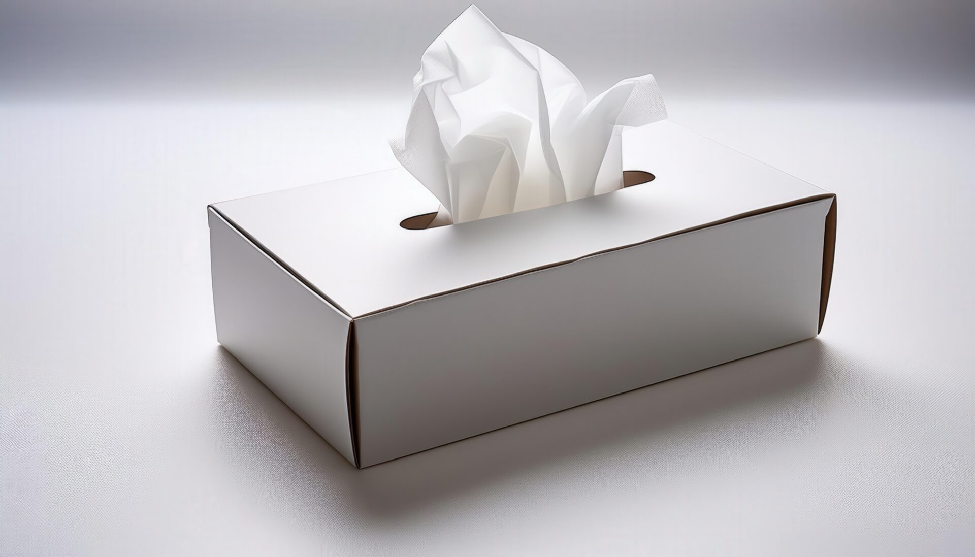 白い箱からティッシュが出たティッシュボックス