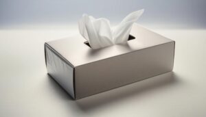 光沢のある白いティッシュボックス