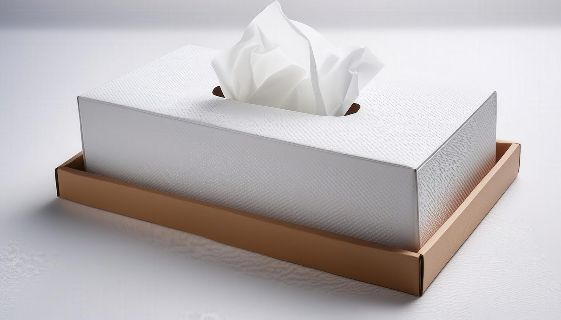 ケース付きの白いティッシュボックス