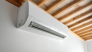 部屋の中にあるエアコン