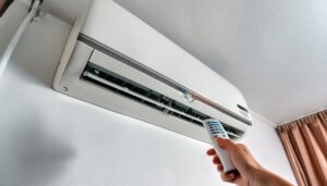 部屋の中にあるエアコン