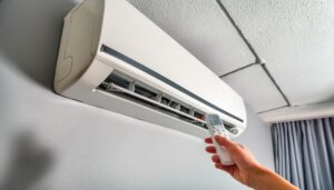 部屋の中にあるエアコン