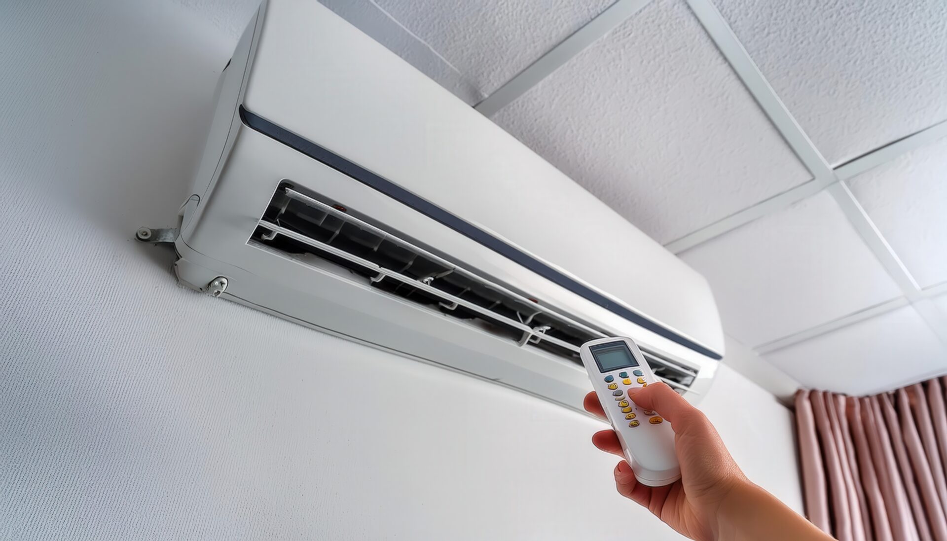 部屋の中にあるエアコン