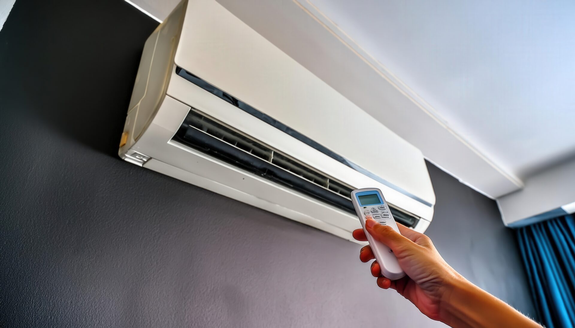 部屋の中にあるエアコン