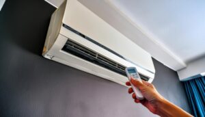 部屋の中にあるエアコン