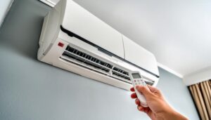 部屋の中にあるエアコン
