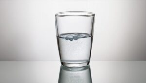 透明なグラスに注がれた水