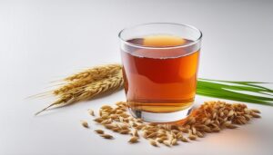 麦茶の入ったグラスと大麦