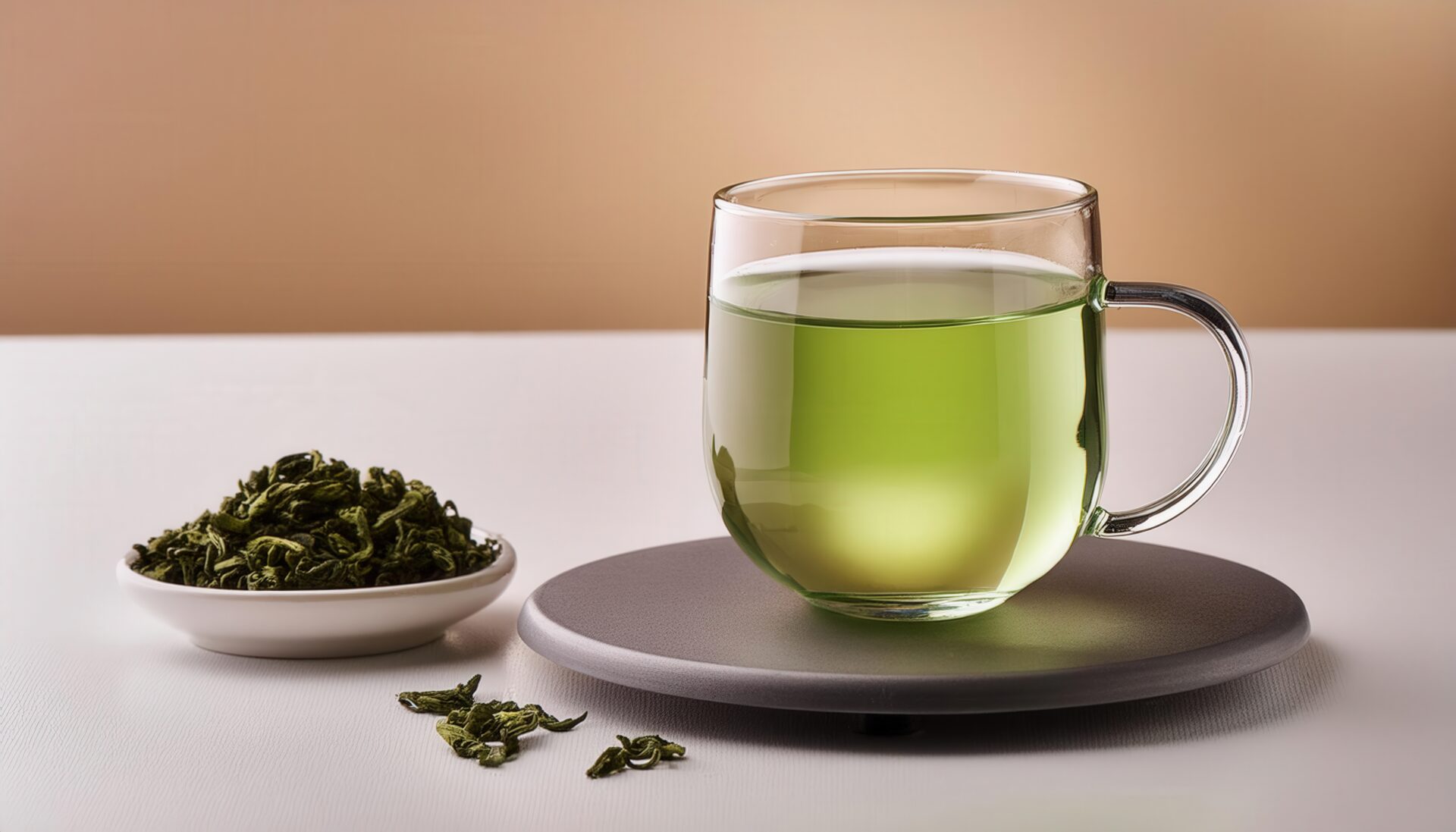 カップに入った緑色の飲み物