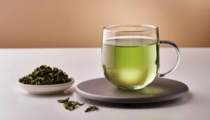 カップに入った緑色の飲み物