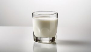 白背景で満たされた牛乳グラス