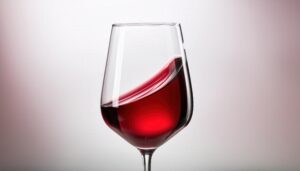 赤ワインが揺れるグラスのクローズアップ