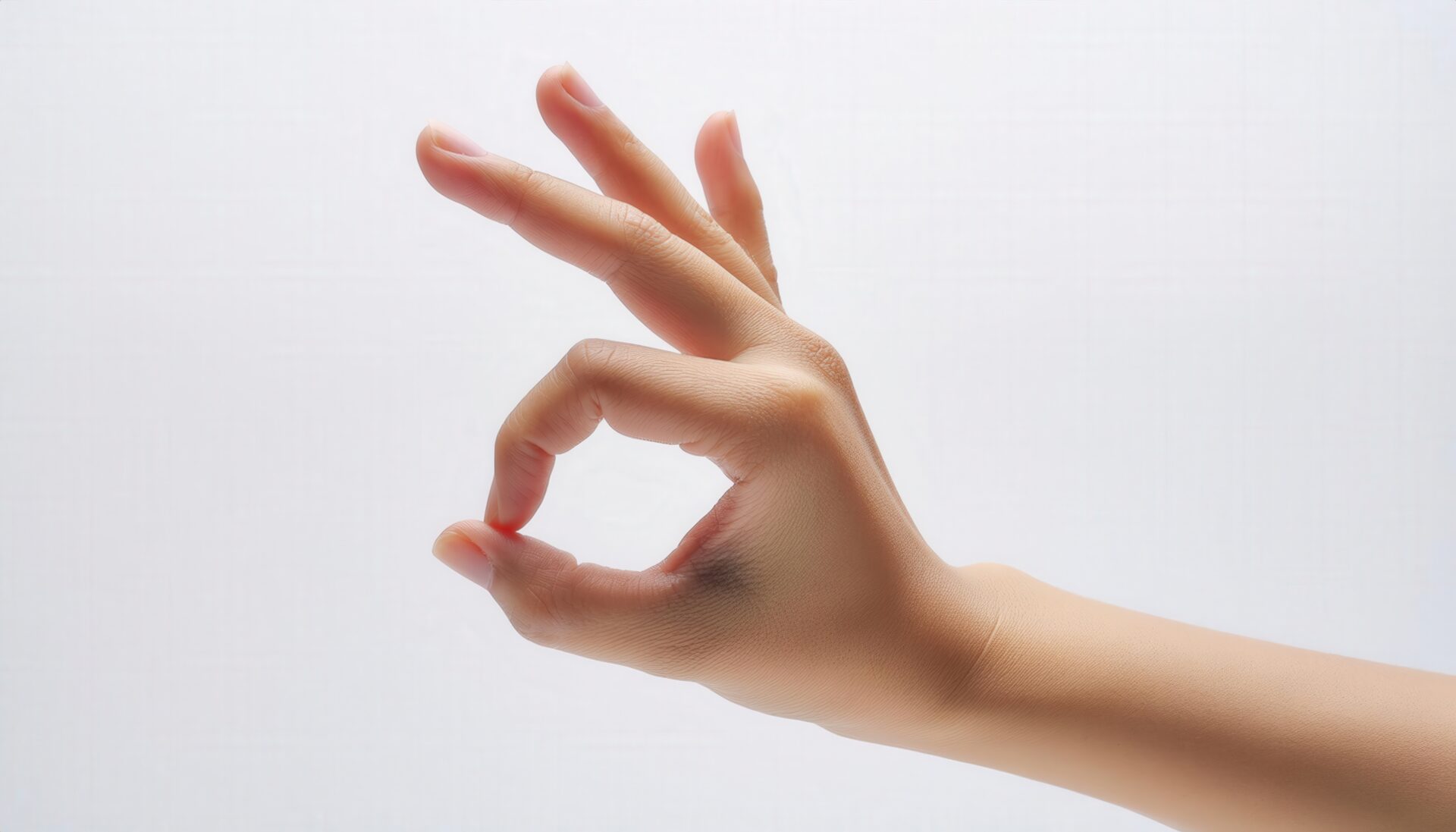 OKサインをする手のクローズアップ