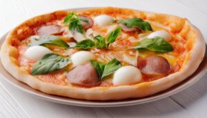 バジルとチーズのピザ