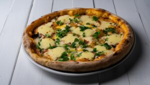 グリーンハーブのピザ