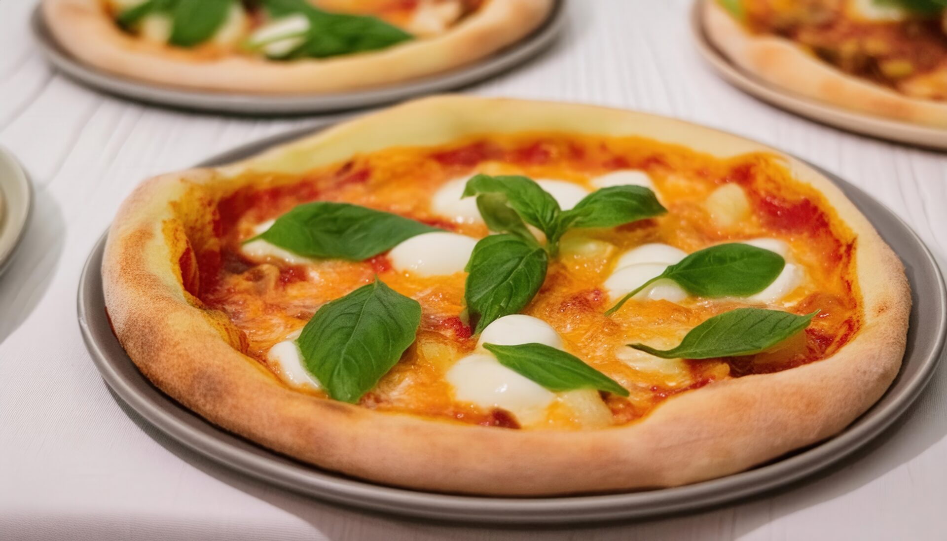 バジルとチーズのピザプレート