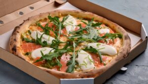 サーモンとクリームチーズのピザ