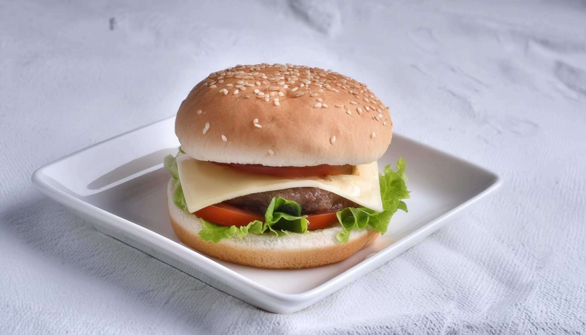 シンプルなチーズバーガー