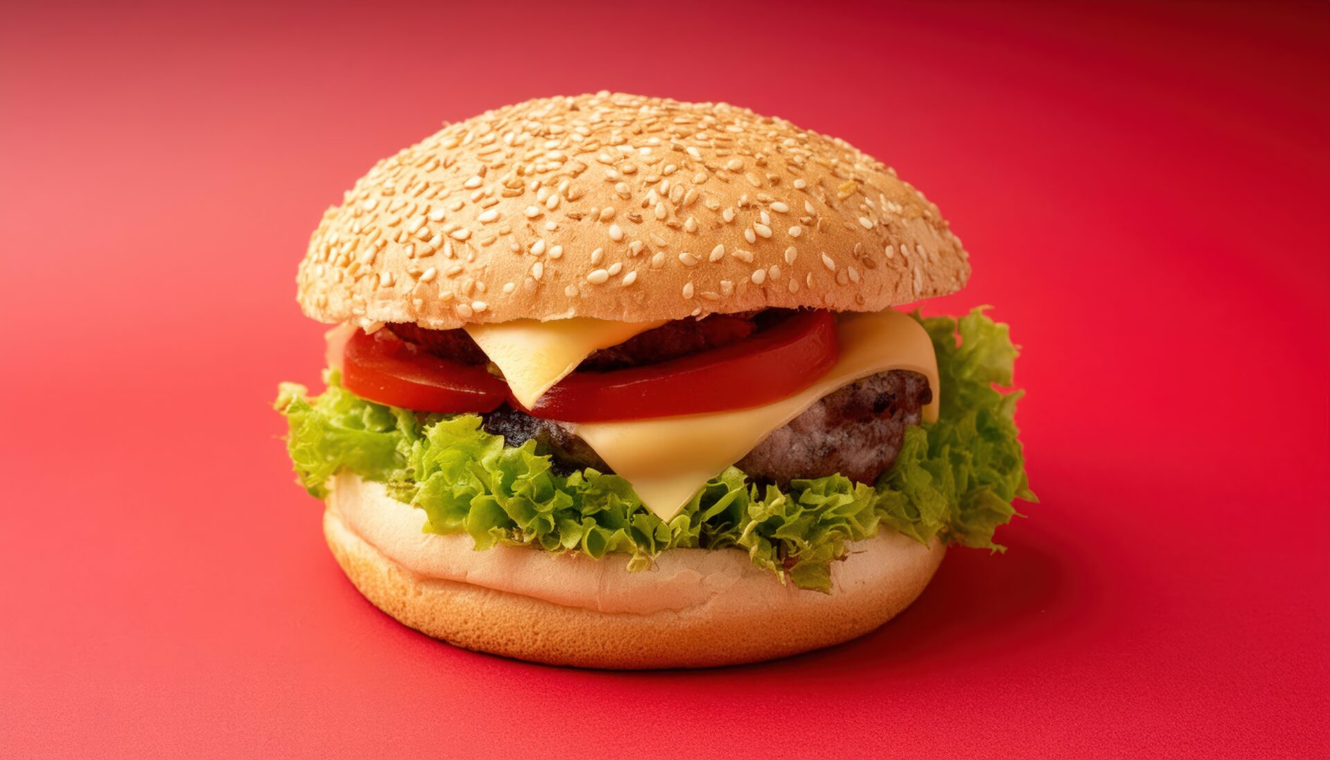 トマトとレタスのバーガー