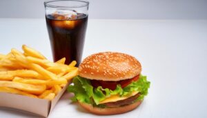 ポテトとバーガーセット