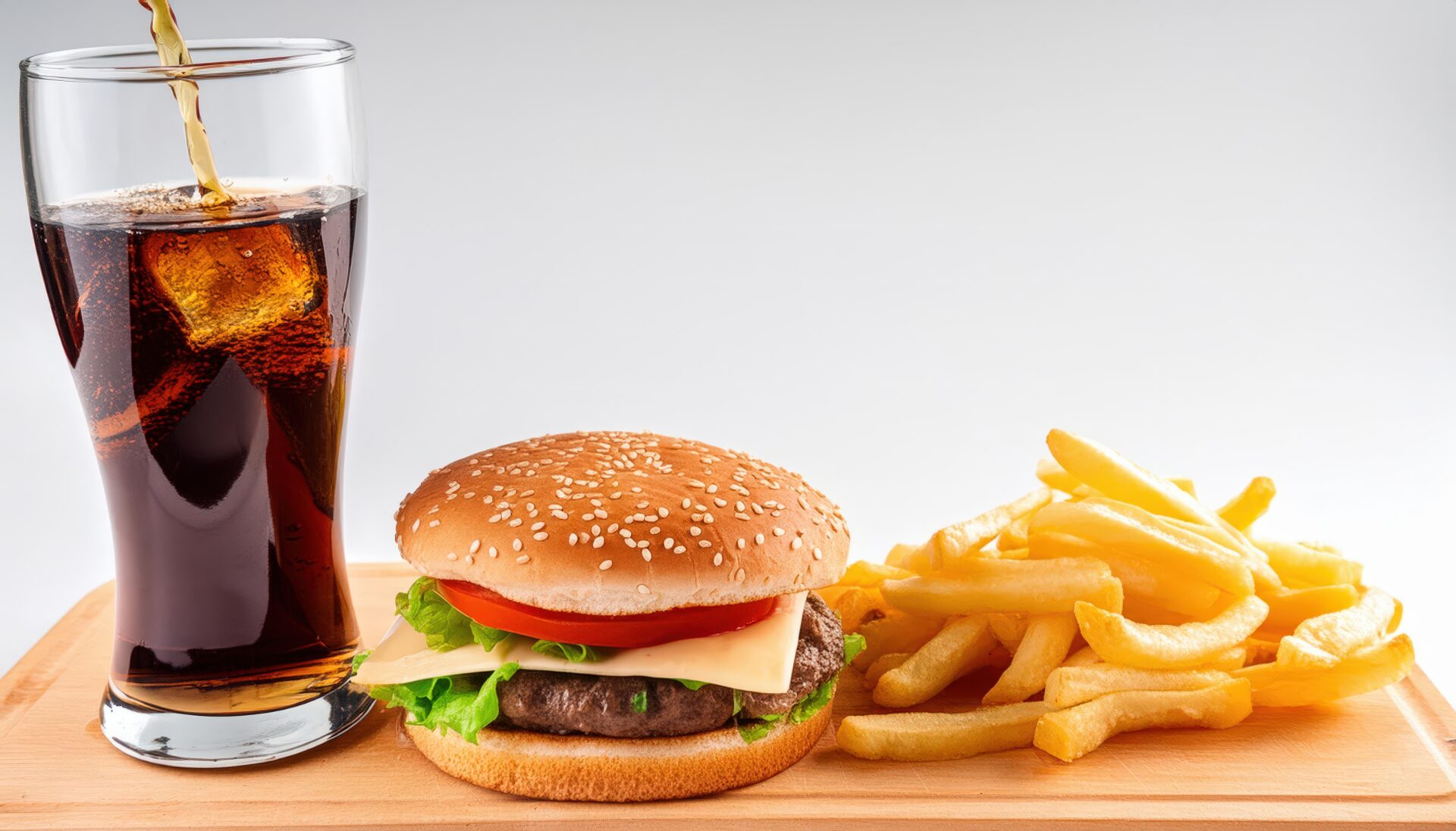 コーラとハンバーガーセット