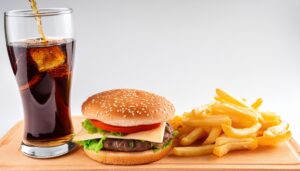 コーラとハンバーガーセット