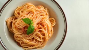 トマトパスタ（バジル添え）