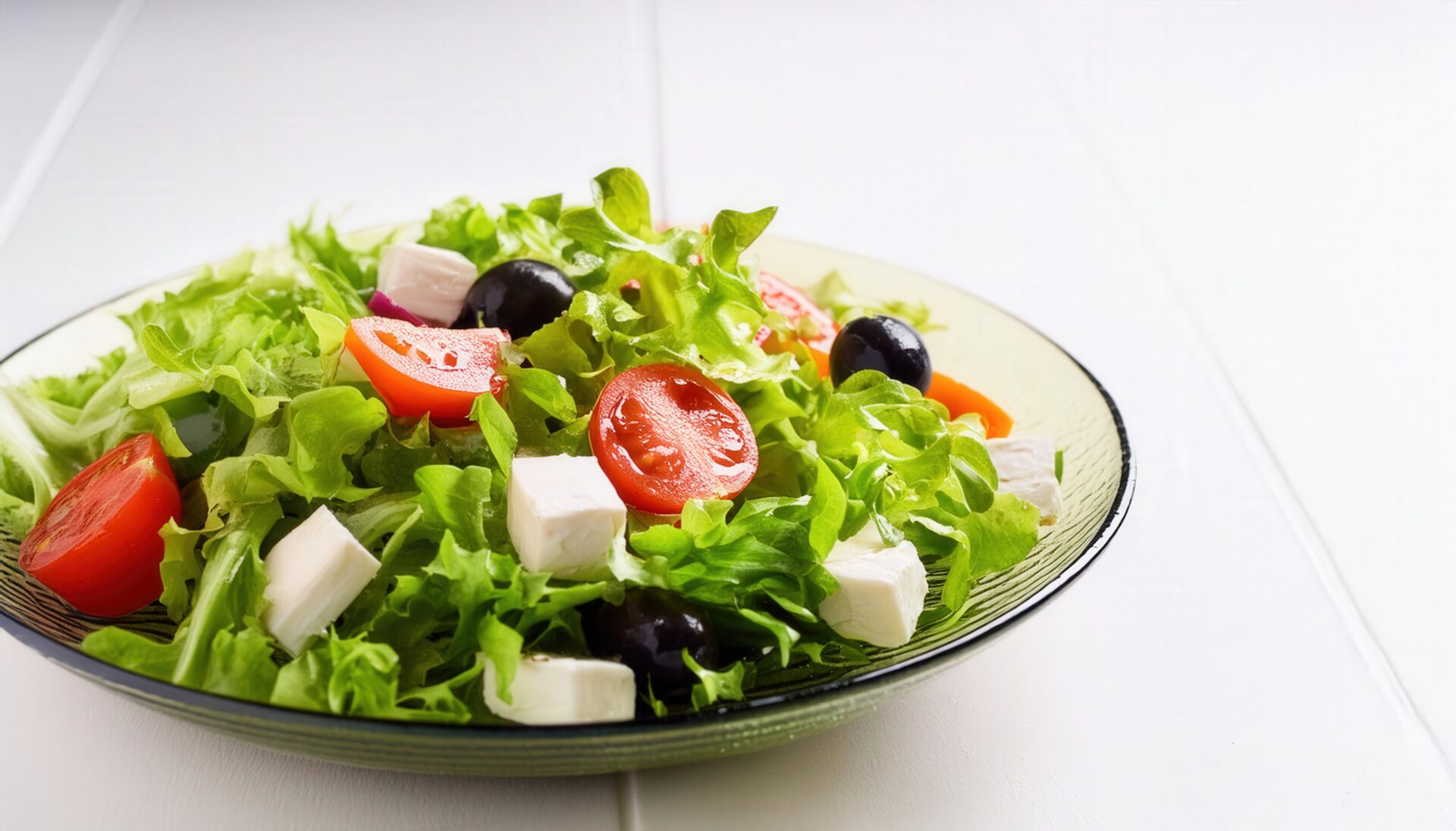 サラダとチーズキューブ