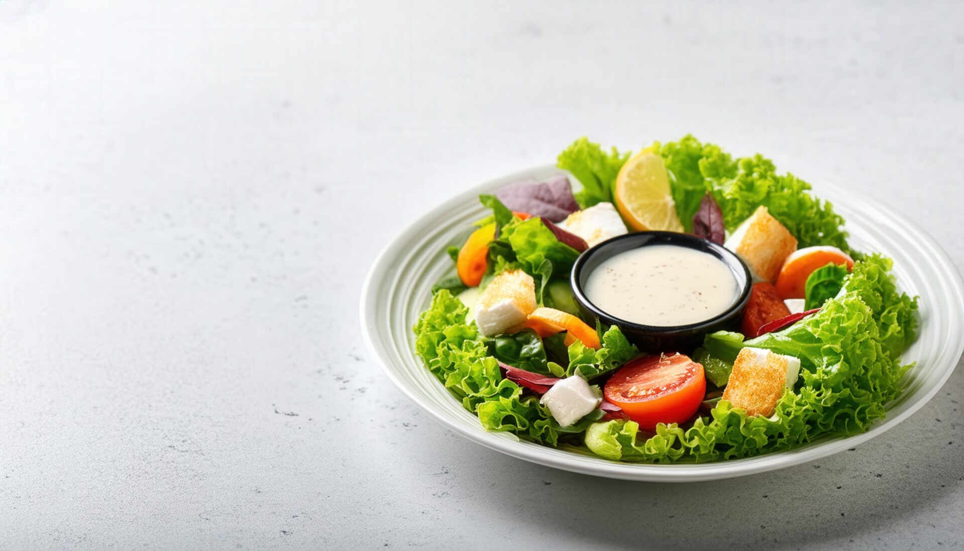 サラダとチーズクルトン