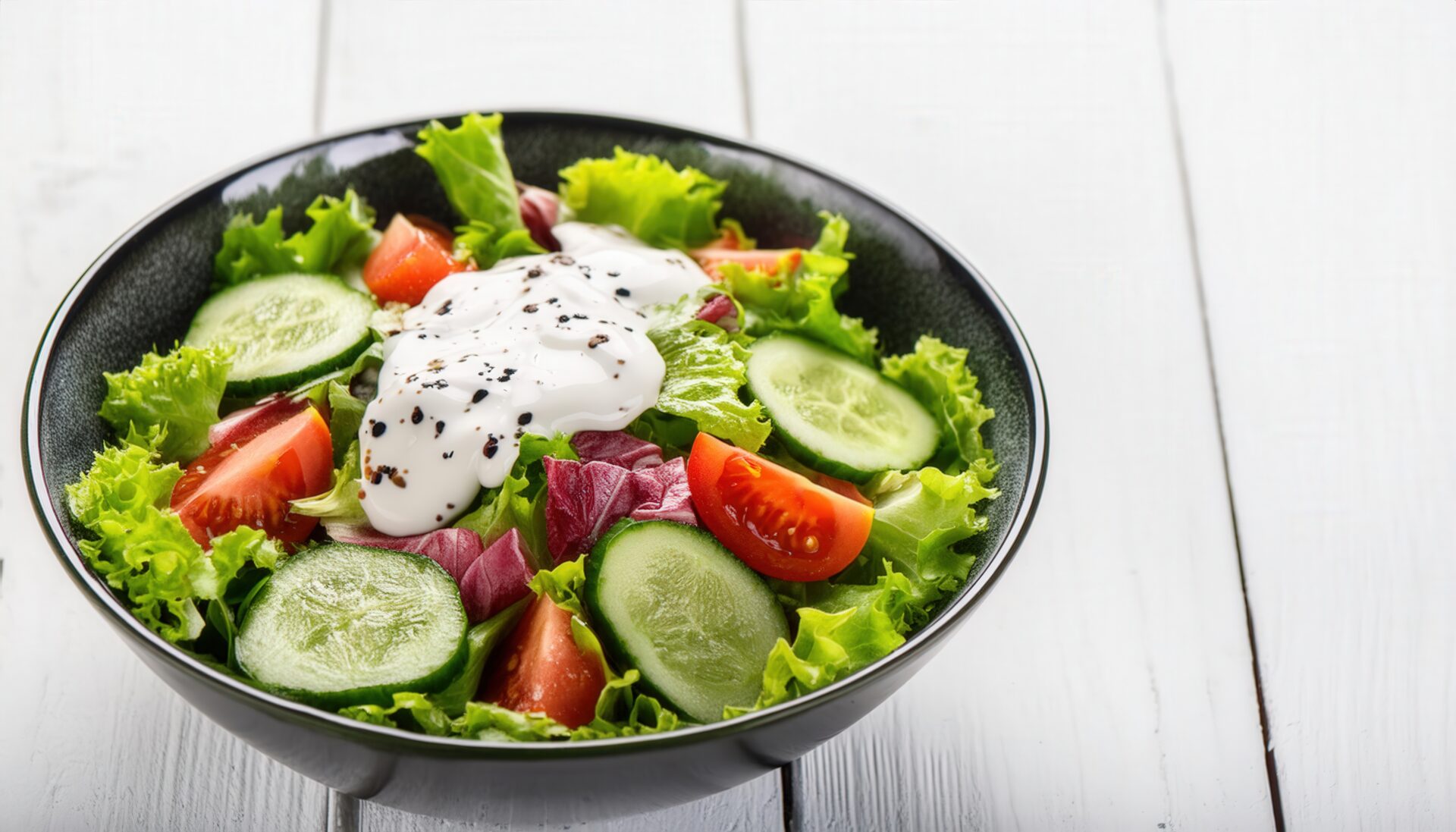 サラダ（黒い器）