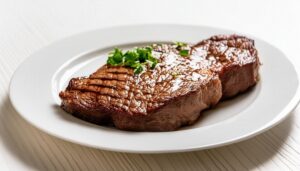 グリルステーキ盛り付け