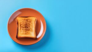 焼き目がついたトースト（青背景）