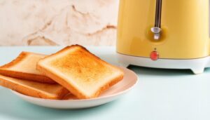 黄色トースターとトースト