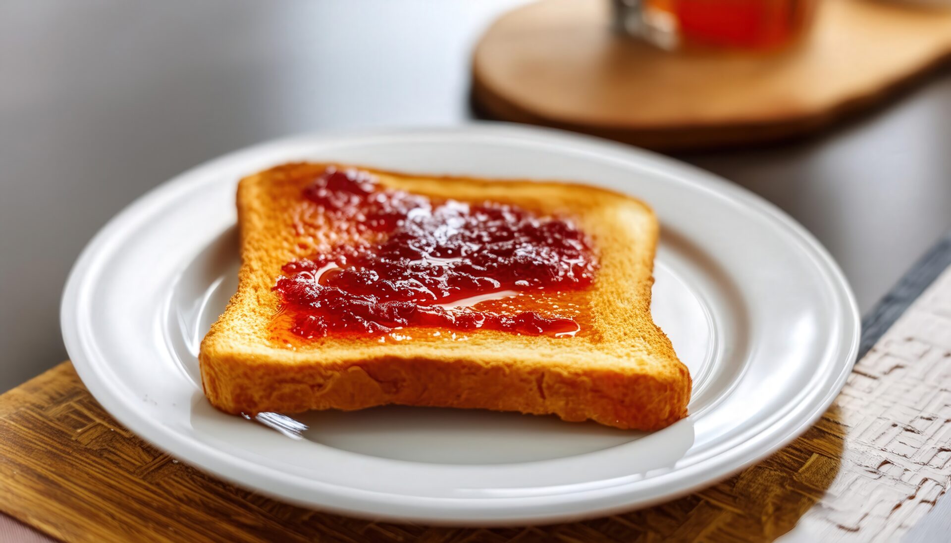ジャムトーストのクローズアップ