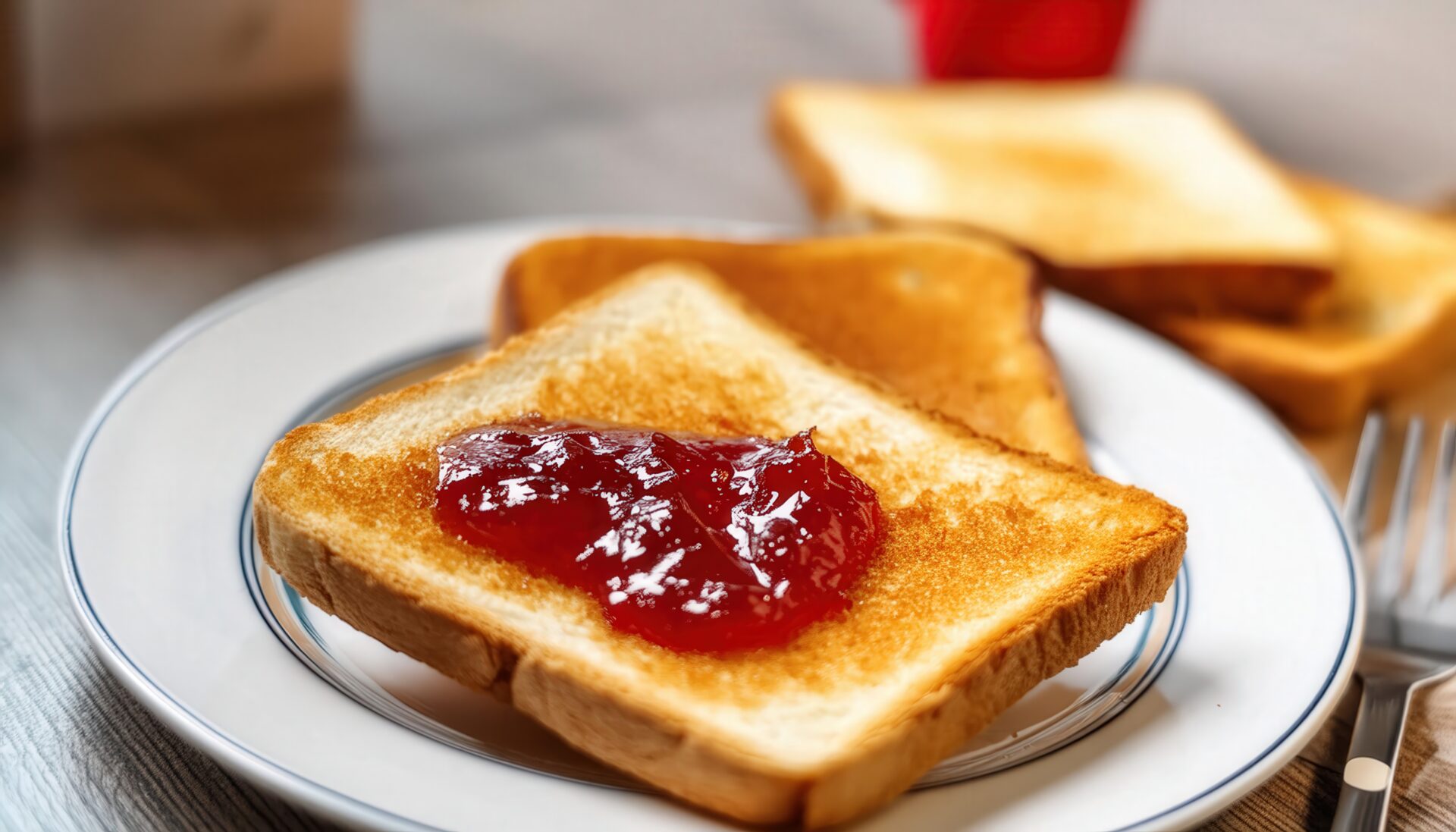 ジャムトーストとフォーク