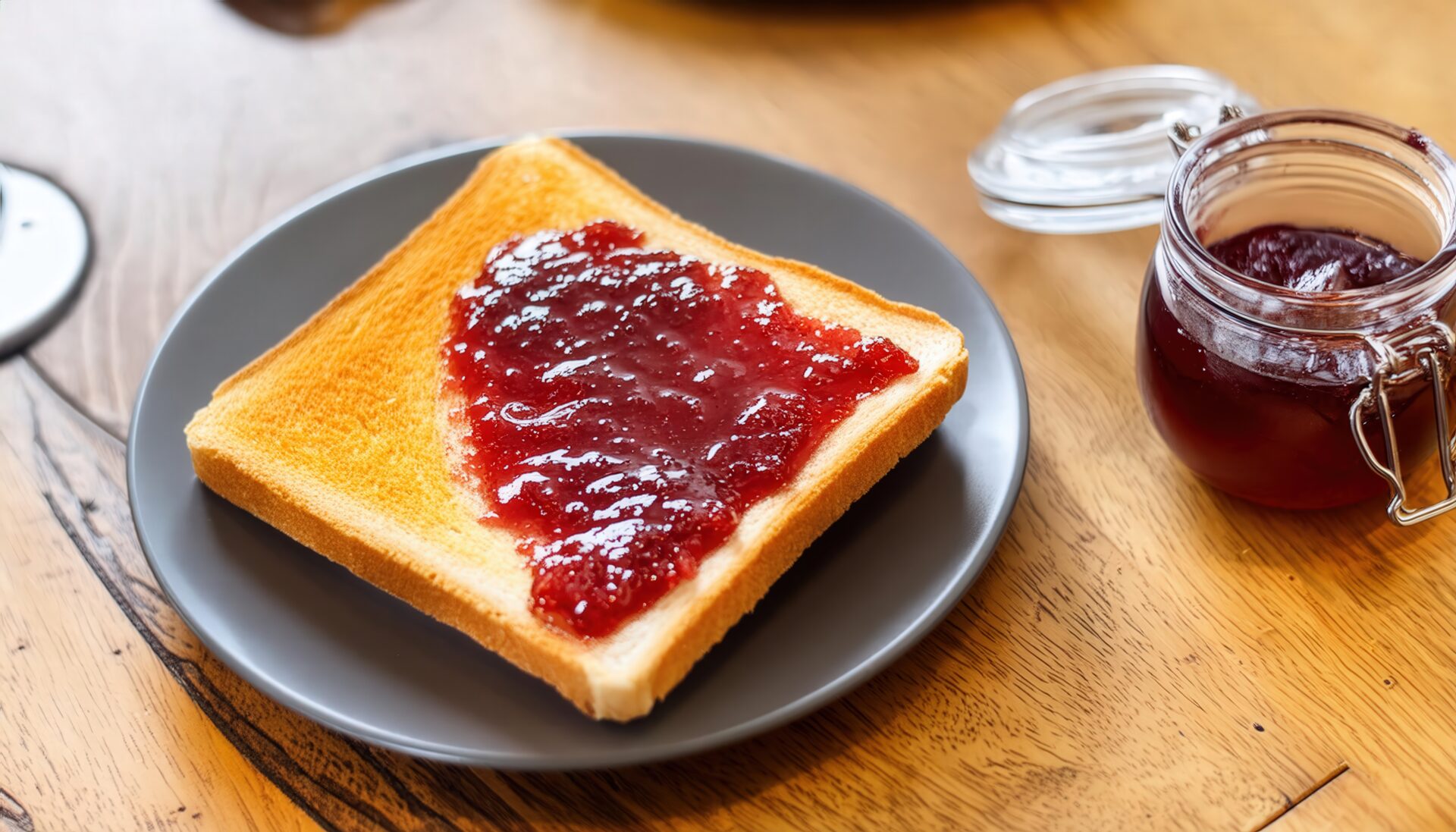 ジャムたっぷりのトースト