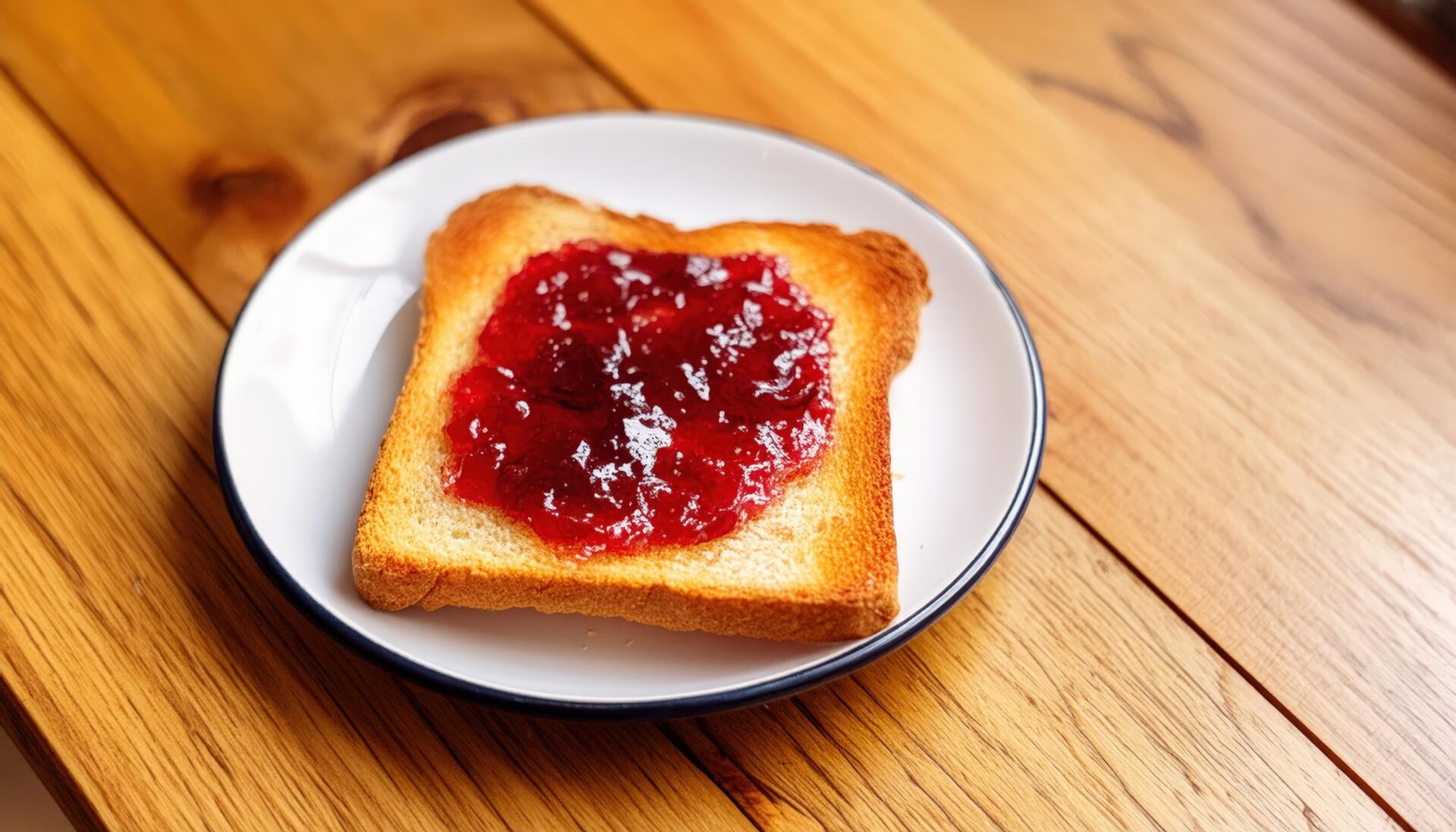 ジャムトーストの朝食