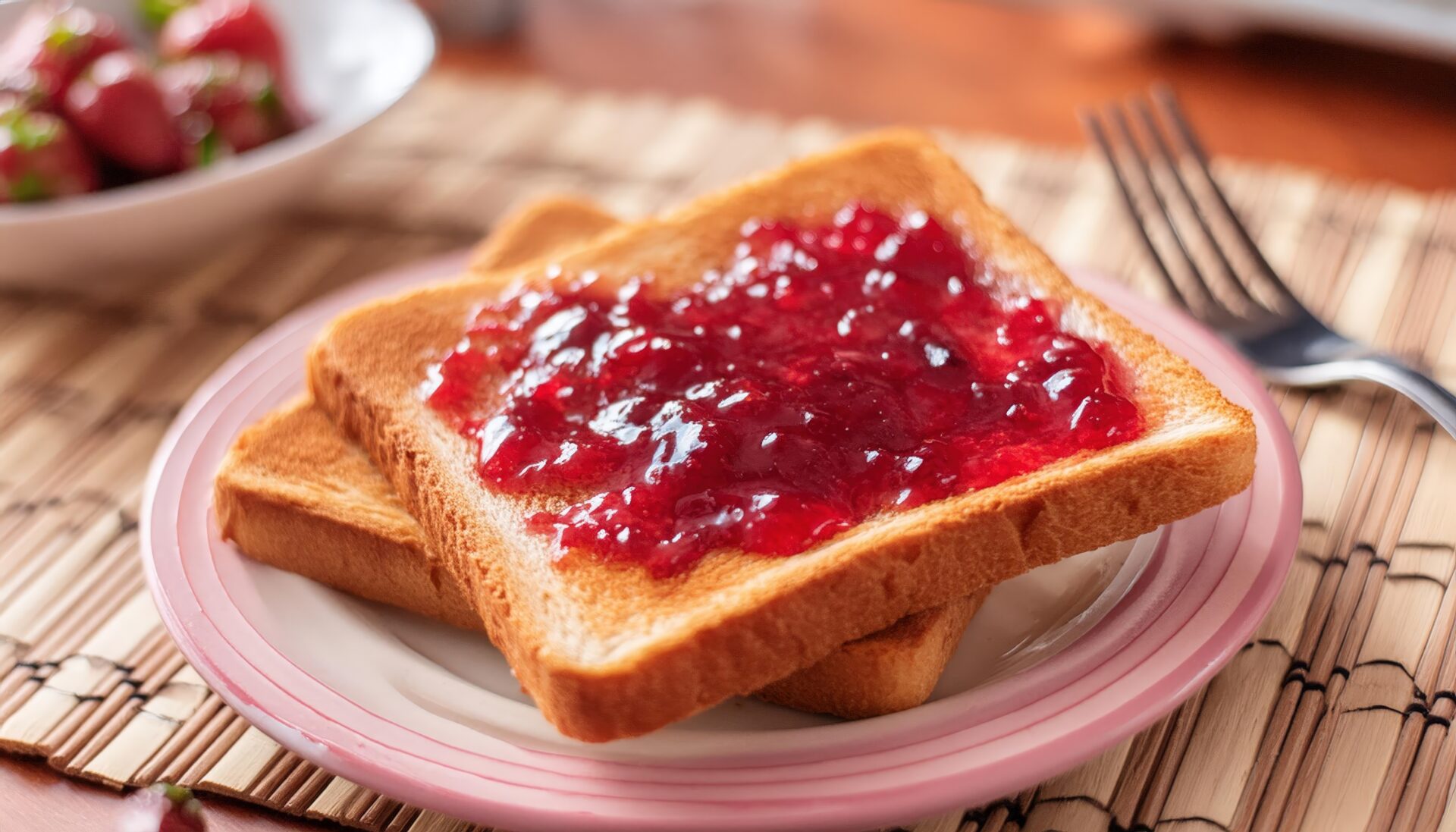 ジャムトーストと朝食セット