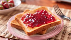 ジャムトーストと朝食セット