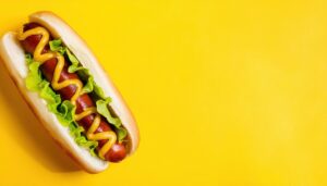 レタス入りホットドッグ