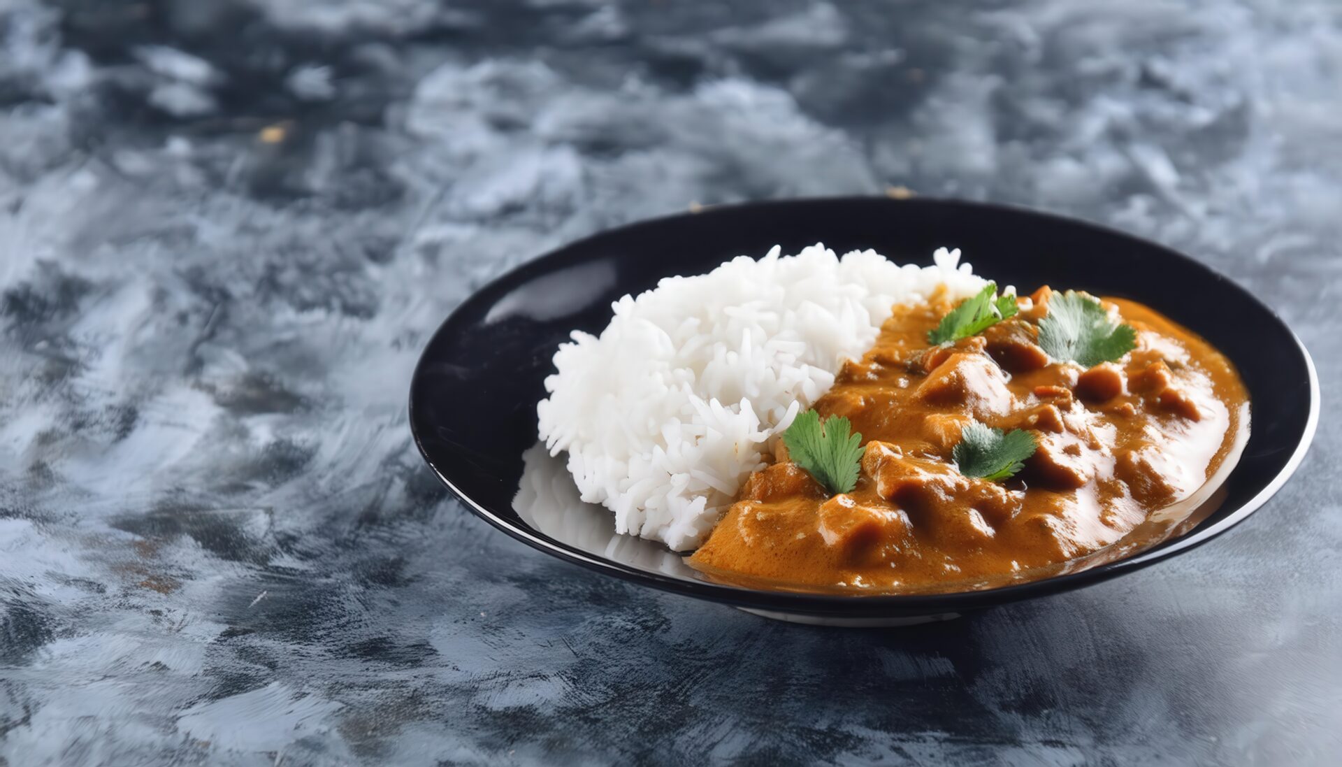 テーブルの上のカレーライス