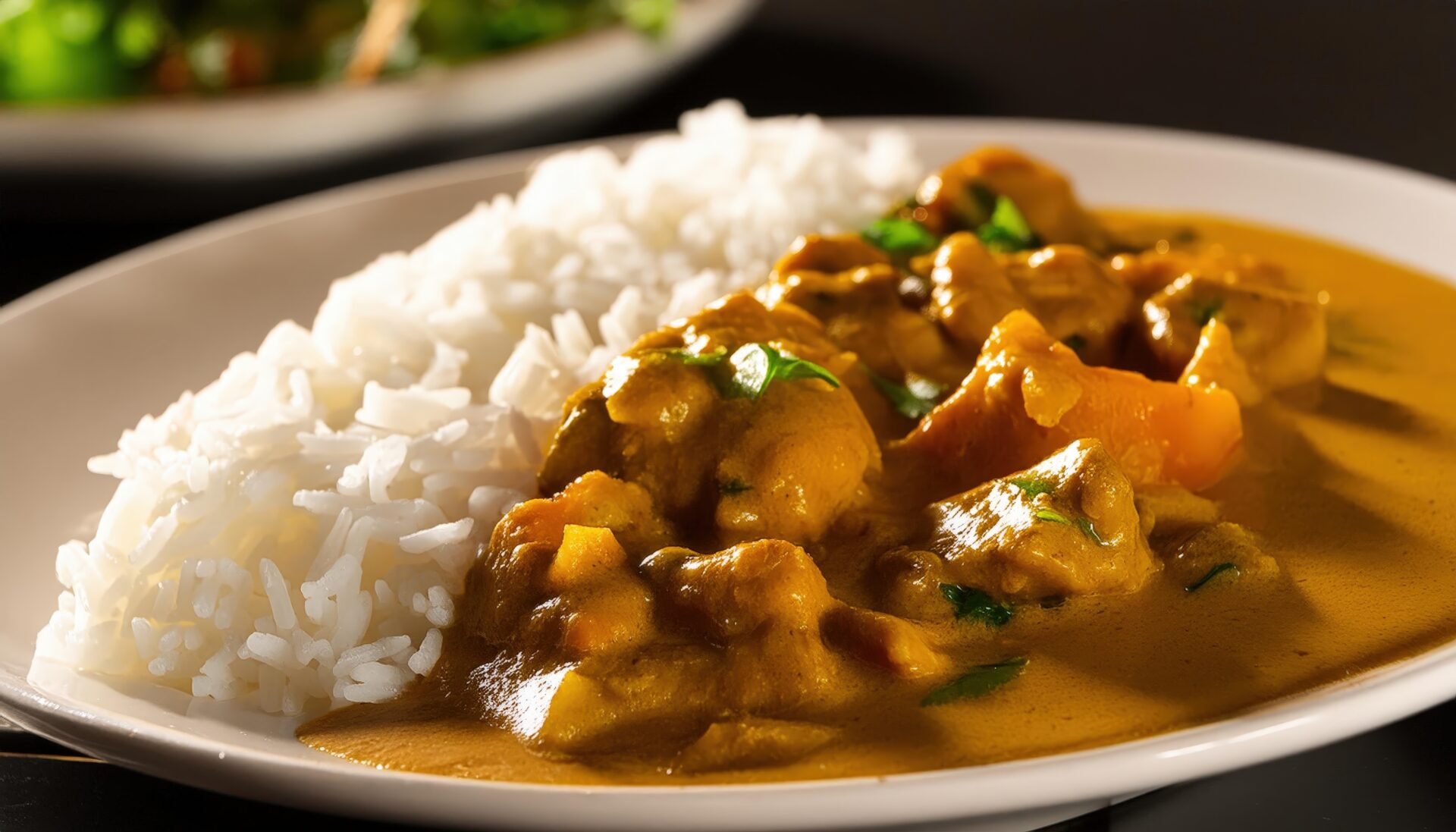 光のあたるカレーライス