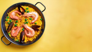 パエリアの盛り付け