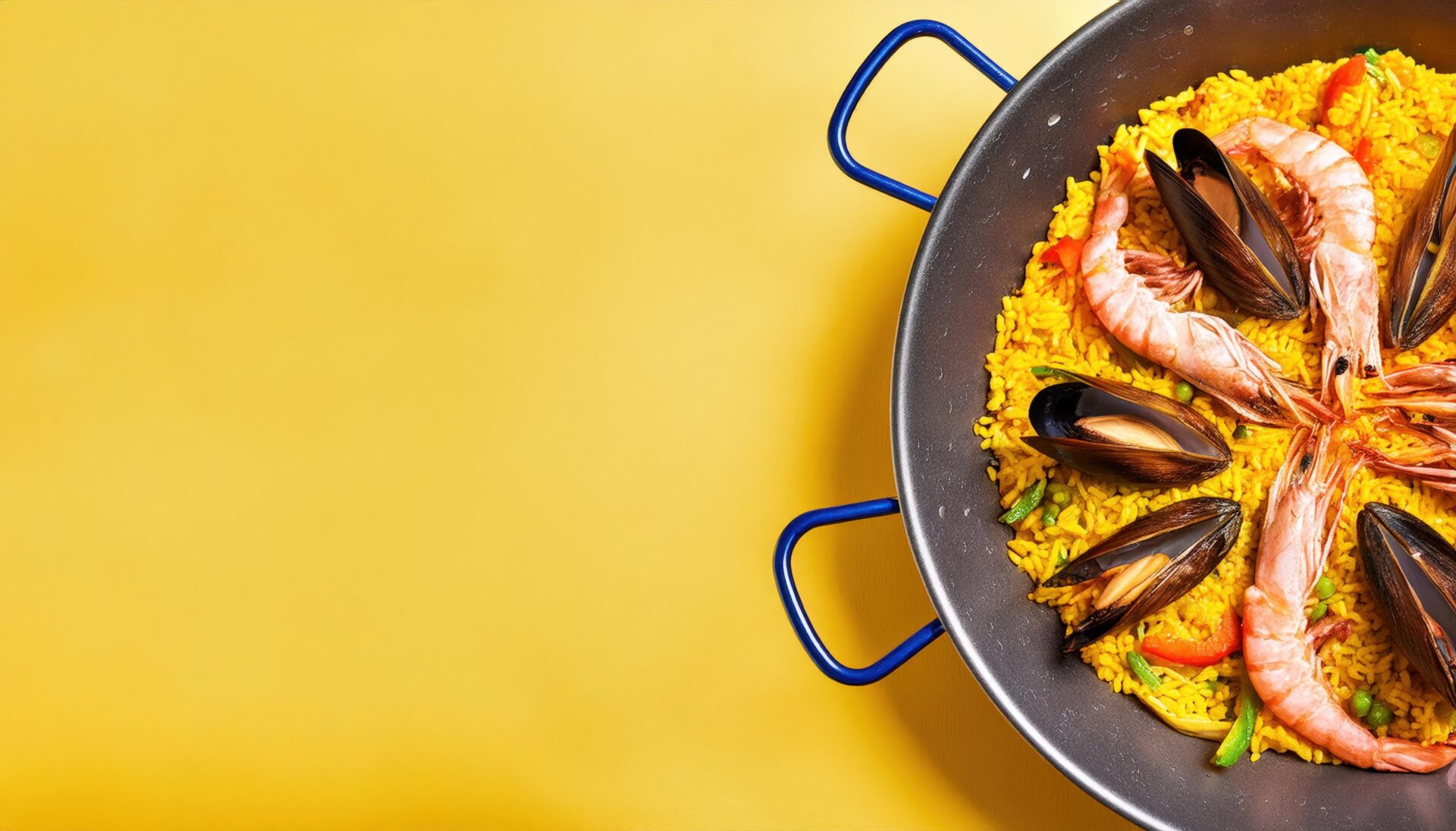 青い取っ手のパエリア