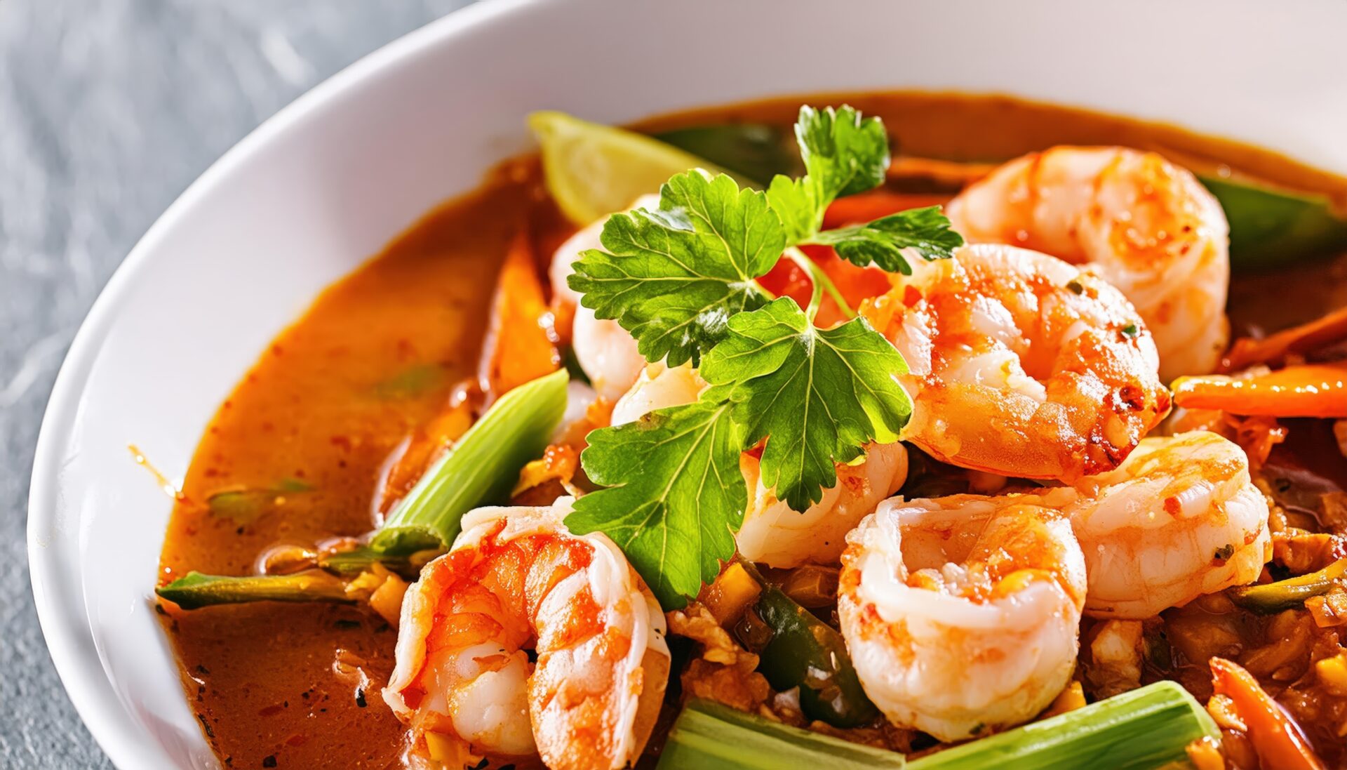 エビとハーブの煮込み