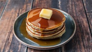 シロップたっぷりのパンケーキ