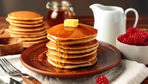 朝食セットとパンケーキ